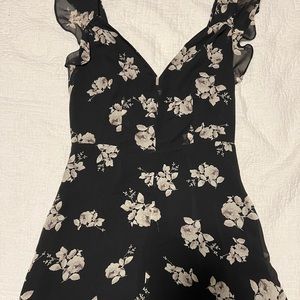 TJ max black & white floral romper. Size S
